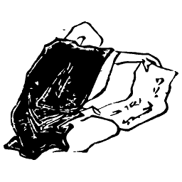 Figure resting under a cloak