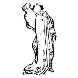 Standing figure in a long robe