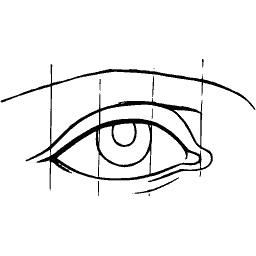 Eye with guide lines