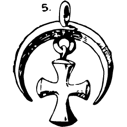 Crescent cross pendant
