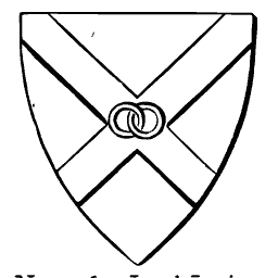 Saltire shield with gimmel rings