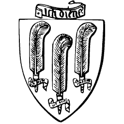 Feathers and motto shield