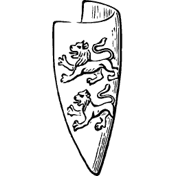 Curved shield with lion