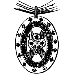 Oval badge with saltire and shamrock