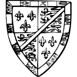 Shield with bend over lions and fleurs-de-lis