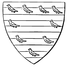Shield with bars and martlets
