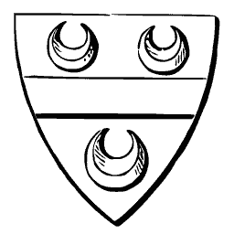 Shield with fess and crescents