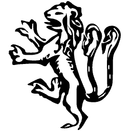 Rampant lion silhouette