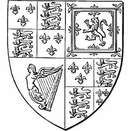 Quartered arms with harp and inescutcheon 01