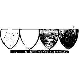 Row of four shields