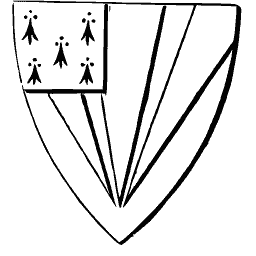 Shield with piles and ermine canton
