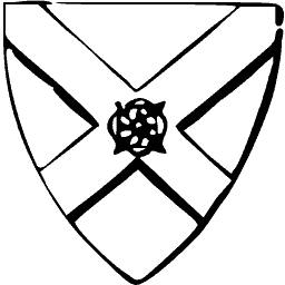 Shield with saltire and rose 01