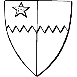 Shield with dancetty fess and star