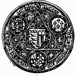 Round seal with shields and tracery 02