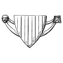 Paly shield on a scroll 01