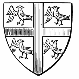 Shield with cross and martlets 02
