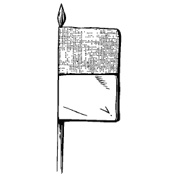 Square banner on staff