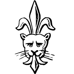 Leopard face on fleur-de-lis