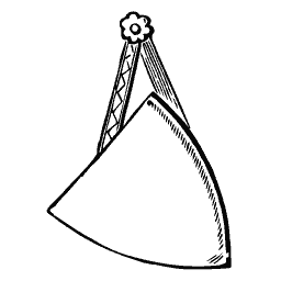 Triangular pennon on staff