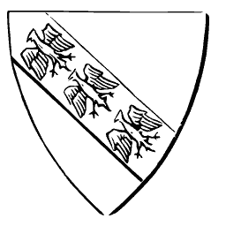 Shield with bend of eagles