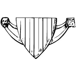 Paly shield on a scroll 02