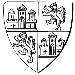 Quartered shield with castles and lions 02