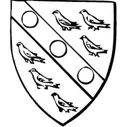 Shield with birds and roundels