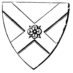 Shield with saltire and rose 03