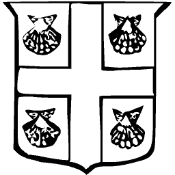 Shield with cross and scallops