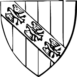 Shield with eagles on a bend