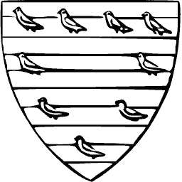 Shield with bars and birds