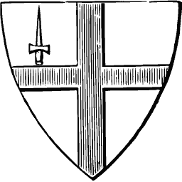 Shield with cross and sword