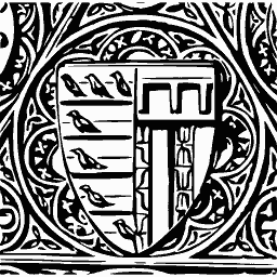 Traceried roundel with shield