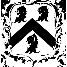 Chevron with three lion heads