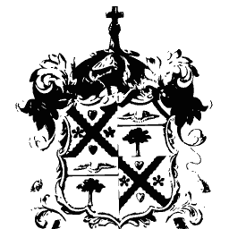 Quartered arms with saltires and trees