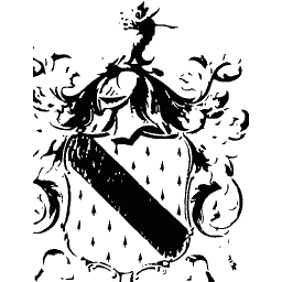 Shield with a bend under a stag crest