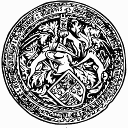 Seal with helm and quartered shield