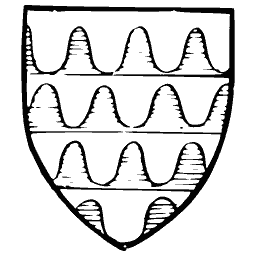 Shield with wavy bars