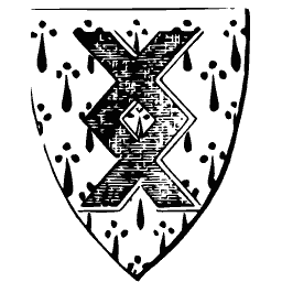 Saltire and drops shield
