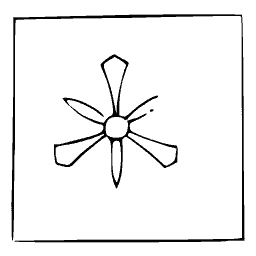 Snowflake crest with petal arms