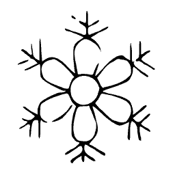 Snowflake crest with looped arms