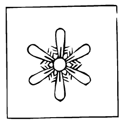 Snowflake crest with paddle arms