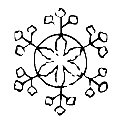 Snowflake crest with square tips
