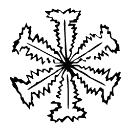 Snowflake with saw edged arms