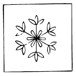 Snowflake crest with leaf arms