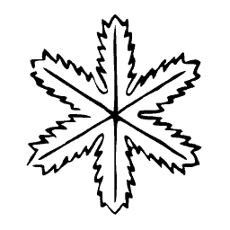 Snowflake with broad saw arms