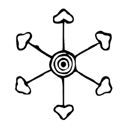 Snowflake crest with knobbed arms
