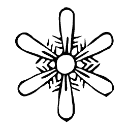 Snowflake with paddle arms and needles