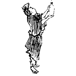 Standing figure holding a cloth