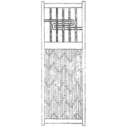 Reeded panel with a grille
